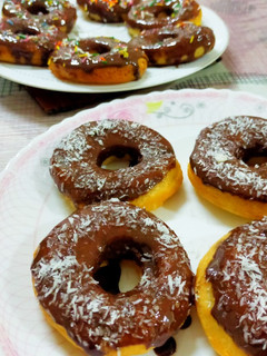 A picture of Chocolate glaze donuts 🍩/soft easy donut recipe !.