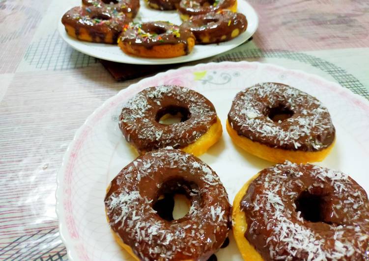 Chocolate glaze donuts �?�/soft easy donut recipe !