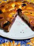Gâteau aux quetsches, mûres, prunes d’ente et mascarpone