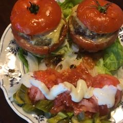 A picture of California Farm Quinoa Stuffed Beefsteak Tomato.