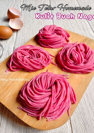Foto resep Mie Telur Homemade Kulit Buah Naga