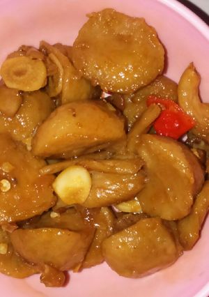 Foto resep Bakso jamur kecap saos pedas