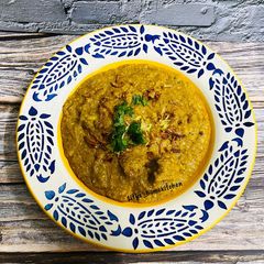 A picture of Chicken Haleem/ Halim.