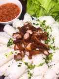 Banh Hoi with Crispy Pork Belly