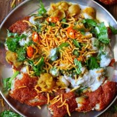 Aloo tikki chat A picture of Aloo tikki chat.