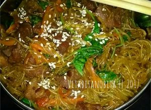 Foto resep JAPCHAE with BEEF korean noodle #kitaberbagi