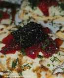 Tosta de pimiento rojo caramelizado