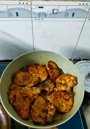 Hình của món Sườn cốt lết chiên.