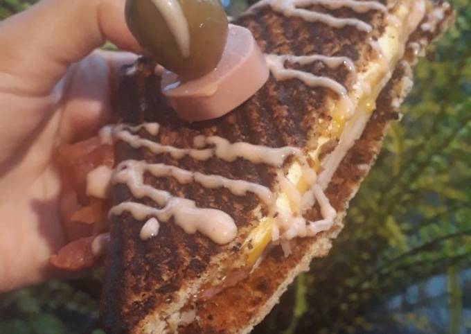 Sándwich de queso amarillo, queso asadero y tocino ❤ Receta de Douce  Deleite- Cookpad