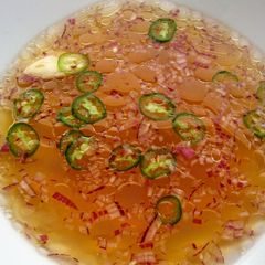 A picture of Nuoc Cham (Vietnamese Dipping Sauce/Dressing).