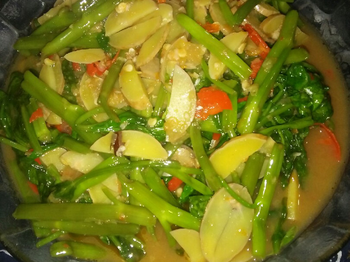  Resep  memasak 42.tumis kangkung+jengkol yang lezat