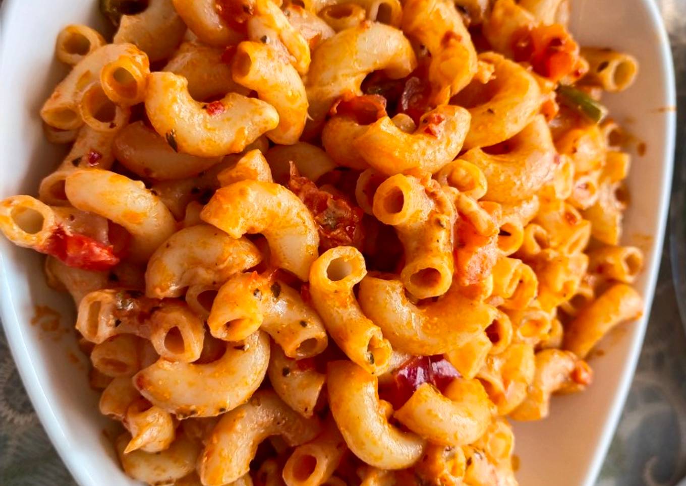 Valentine's special red pasta