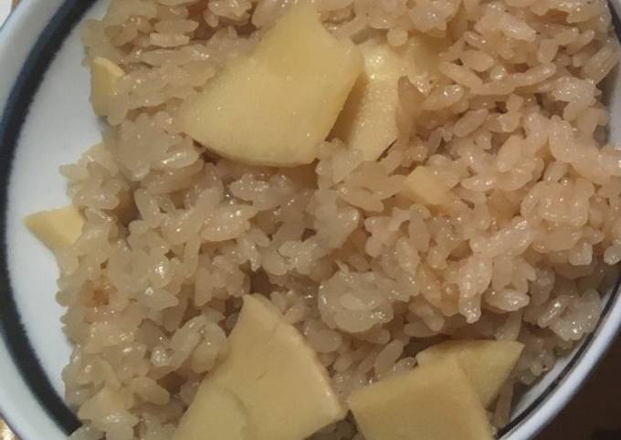 Simple Way to Make Perfect Rice Cooked With Bamboo shoots