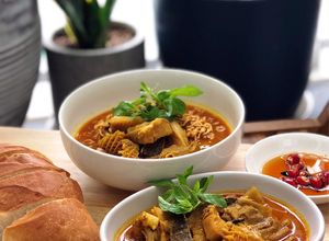 Hình của món Phá lấu lòng bò.