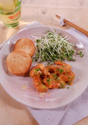 Hình của món Tôm sốt mayonaise cay.