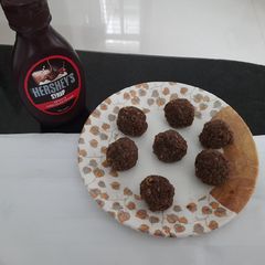 A picture of Leftover Bati's chocolate laddo.