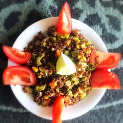 A picture of Veggie Draped Quinoa.