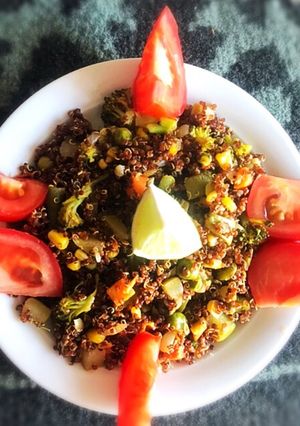 A picture of Veggie Draped Quinoa.