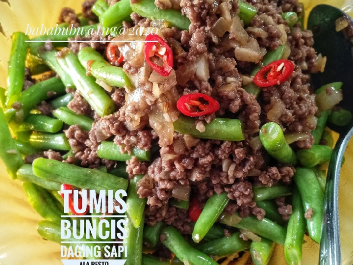 Langkah Mudah untuk Membikin Resep  Tumis buncis daging Sapi ala resto (resep bubu) yang Enak, Enak