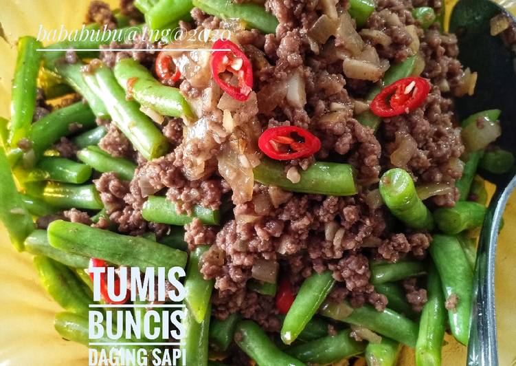 Tumis buncis daging Sapi ala resto (resep bubu)