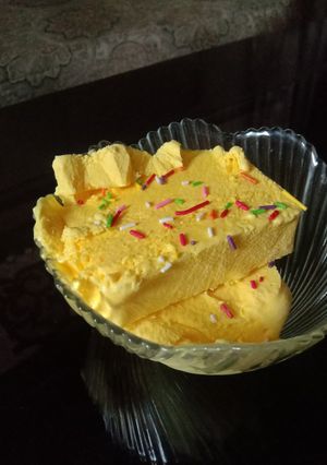 A picture of Homemade Orange Ice cream 🍦 🍊.