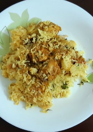A picture of Chicken Biriyani.
