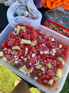 A picture of Watermelon salad.