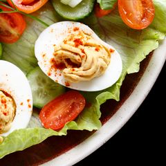 A picture of Deviled eggs with Original Tofu Spread.