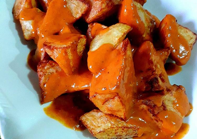 Patatas al curry rojo panang. Mi versión de las patatas bravas