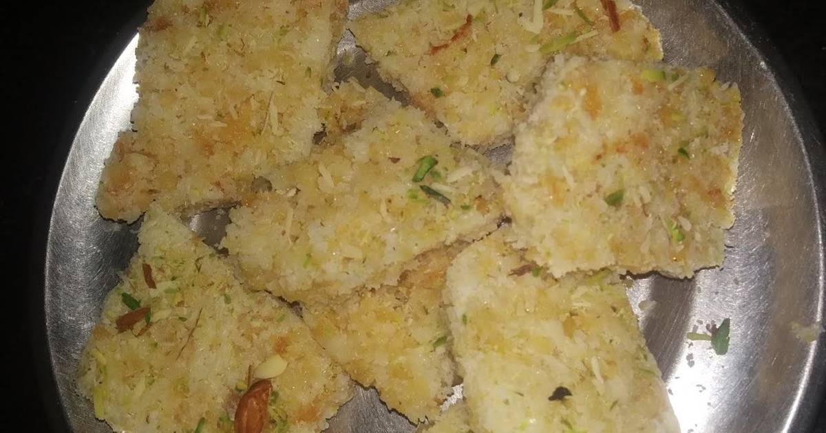 Coconut burfi using milk powder Recipe by Shivani Varshney Cookpad