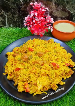 A picture of Soybean Pulao.