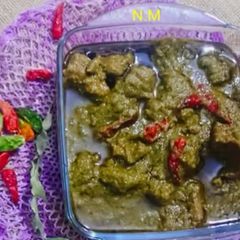 A picture of Hara_masala_dhwaan_gosht.