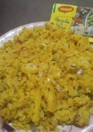 A picture of Onion Poha.