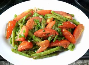 Hình của món Đậu ve xào cà chua.