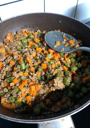 Una foto de Picadillo de Vainica con molida de pollo