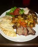 Cerdo Ahumado, Bugatelis con Vegetales a las Brasas