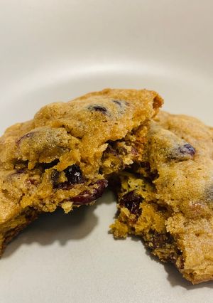 A picture of “King Pecan” & Cranberry Cookies.