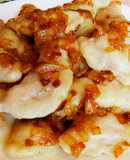 Постные вареники с кислой капустой