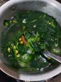 Sayur bening bayam, kacang panjang, labu siam, jagung manis, oyong (gambas)