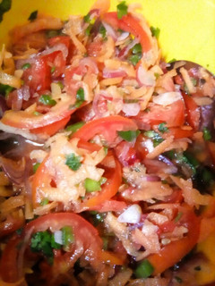 A picture of Kachumbari (simple salad).