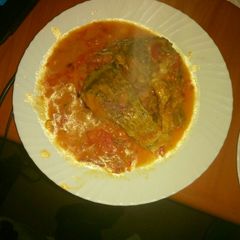 Fish stew with coconut milk A picture of Fish stew with coconut milk.