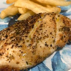 Air fryer chicken breast A picture of Air fryer chicken breast.