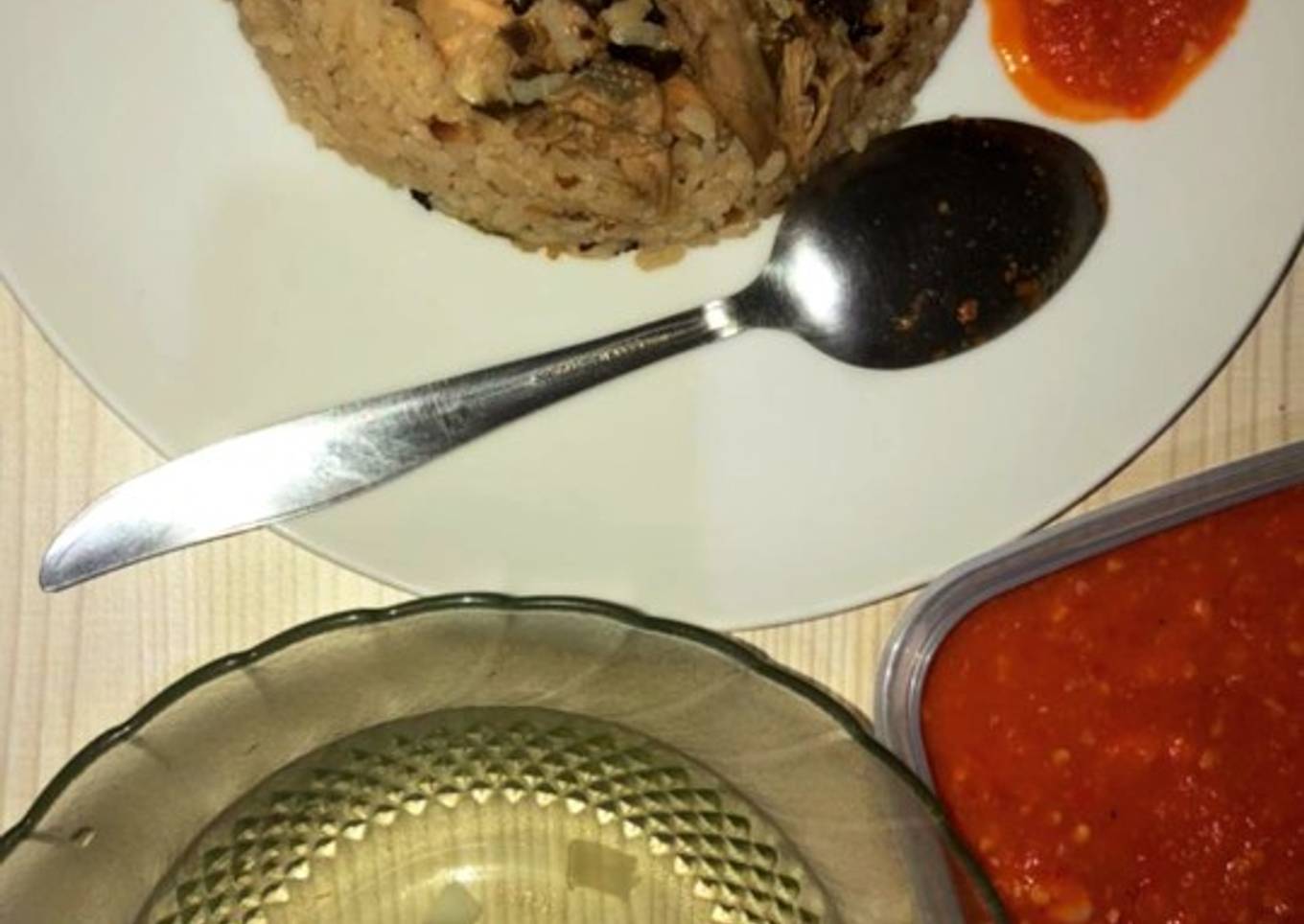 Nasi tim ayam jamur