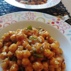 A picture of Chilli chana fry(chik peas).
