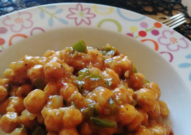 Chilli chana fry(chik peas)
