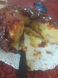 Una foto de Tarta de manzana invertida con aceite