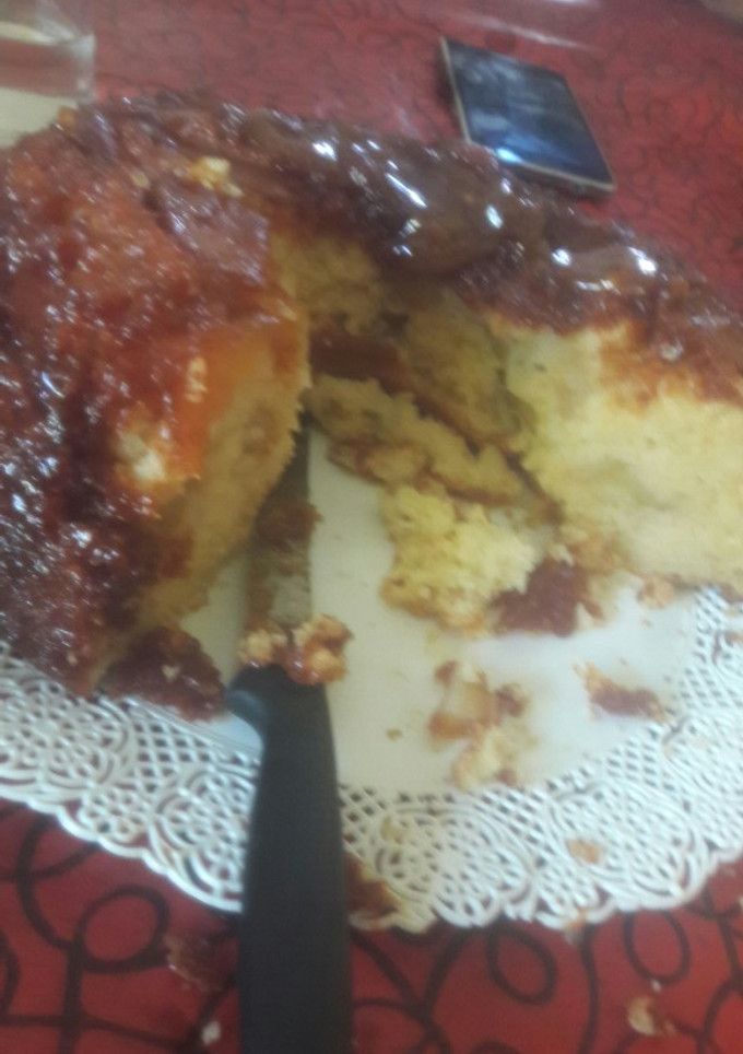Una foto de Tarta de manzana invertida con aceite