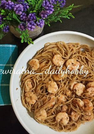 Foto resep Spaghetti Garlic Prawn