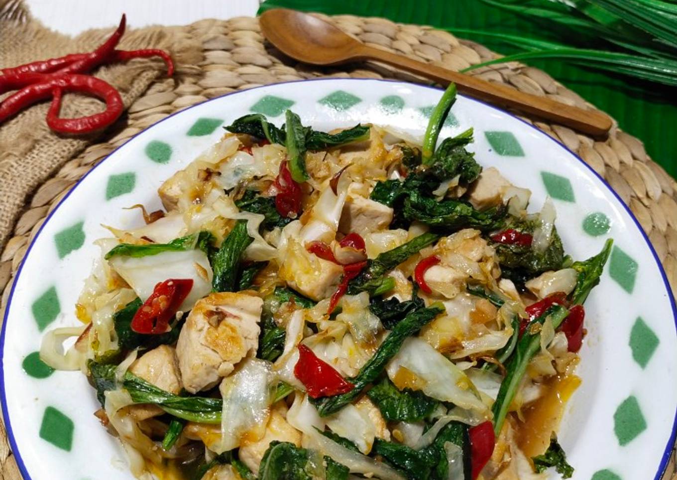 Oseng tahu,kol dan sawi