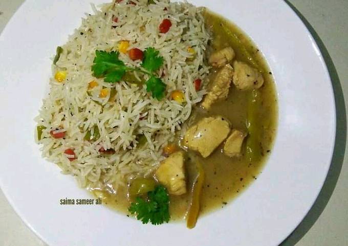 Lemon chicken with fried rice